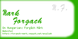 mark forgach business card